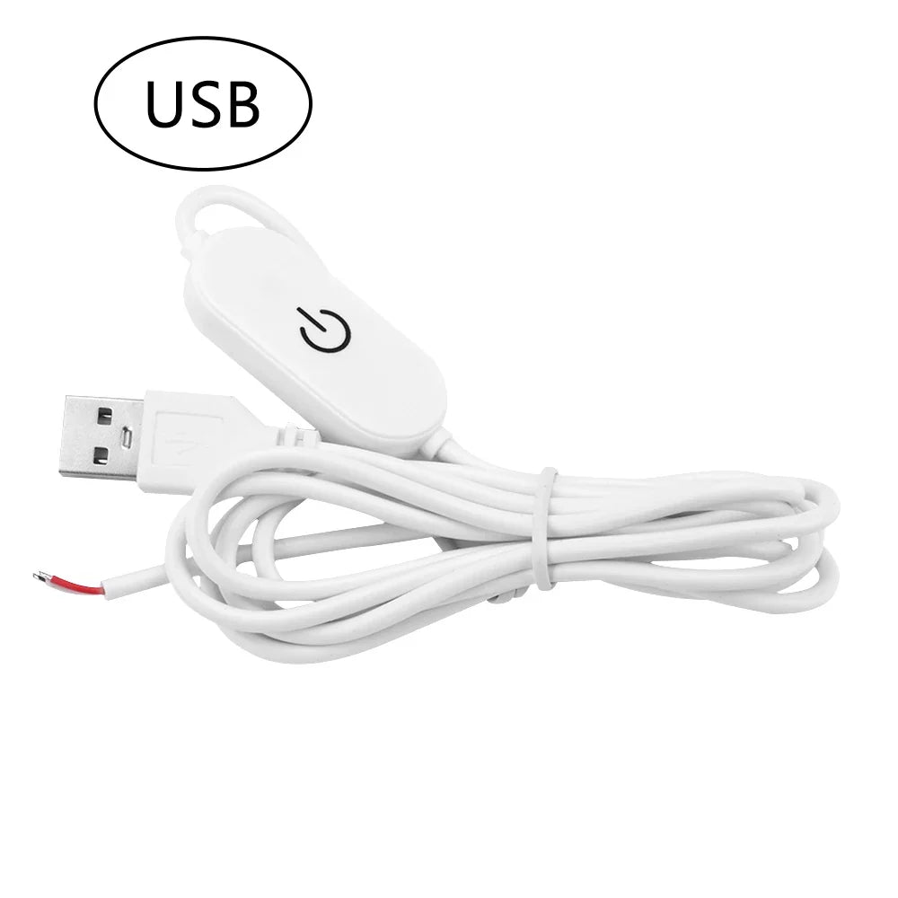 Touch Dimming LED Switch Extension Cable 1.5M 2A DC5V DC12-24V LED Dimmer Switch Cable Qme White usb