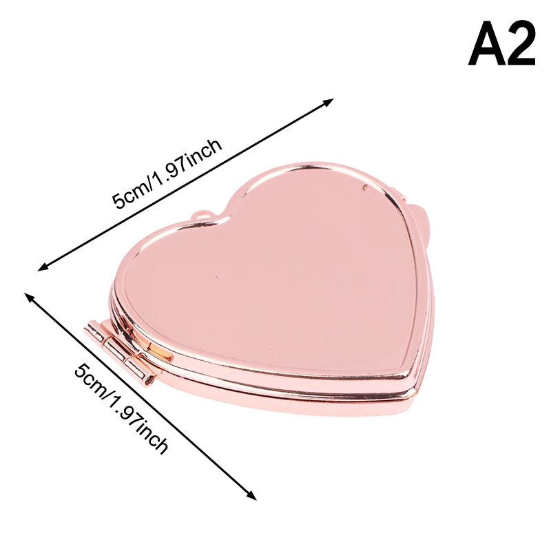 Mini Folding Makeup Mirror Keychain – Double Sided Metal Compact Makeup Mirror Qst A2