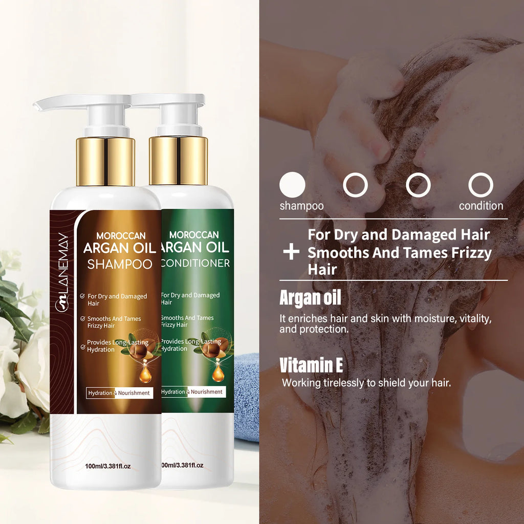 Moroccan Argan Oil Shampoo & Conditioner Set 100ml+100ml Shampoo & Conditioner Set Qst