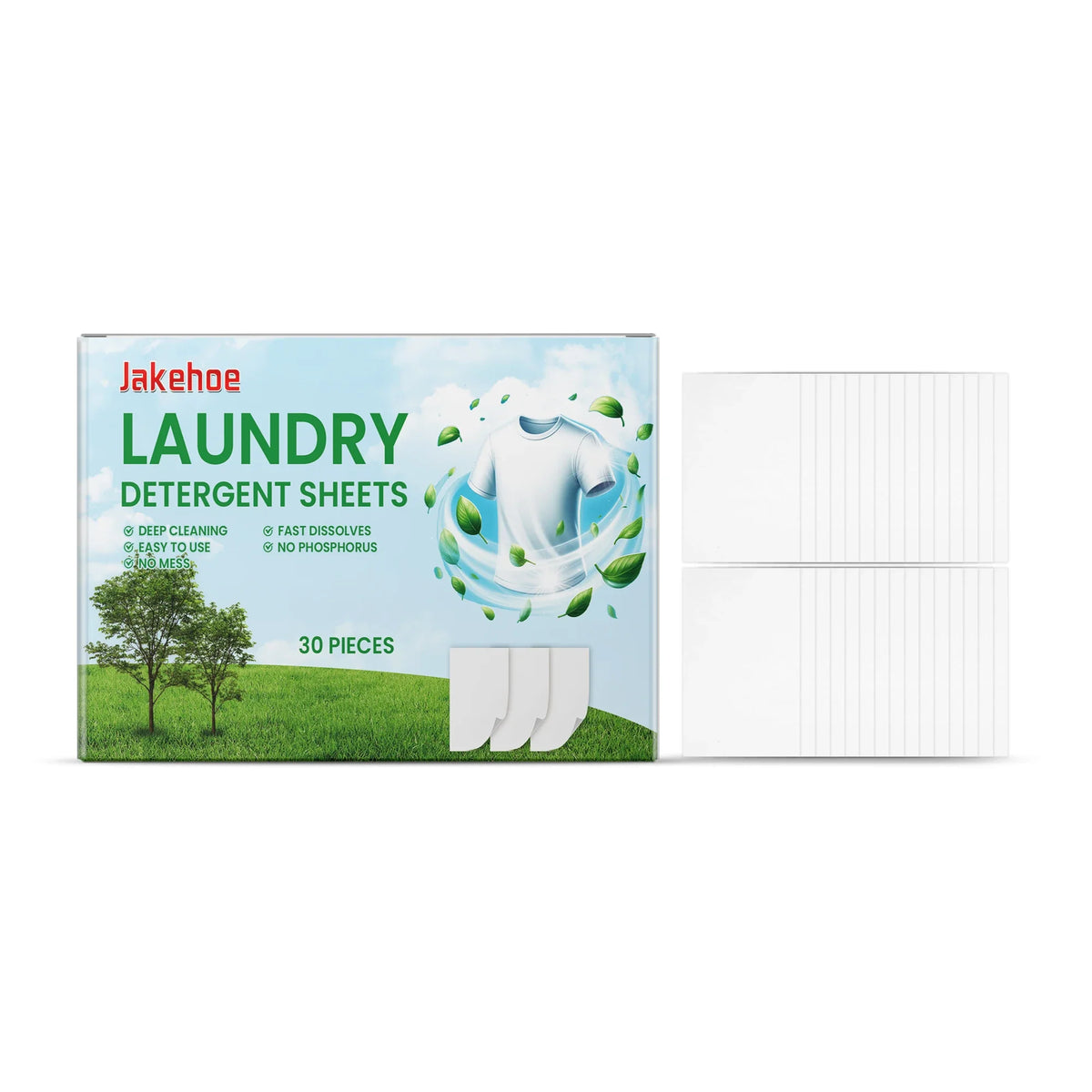 Laundry Detergent Sheets – Fast-Dissolve Stain Removing Tablets Laundry Detergent Sheets Qme 30pcs Boxed