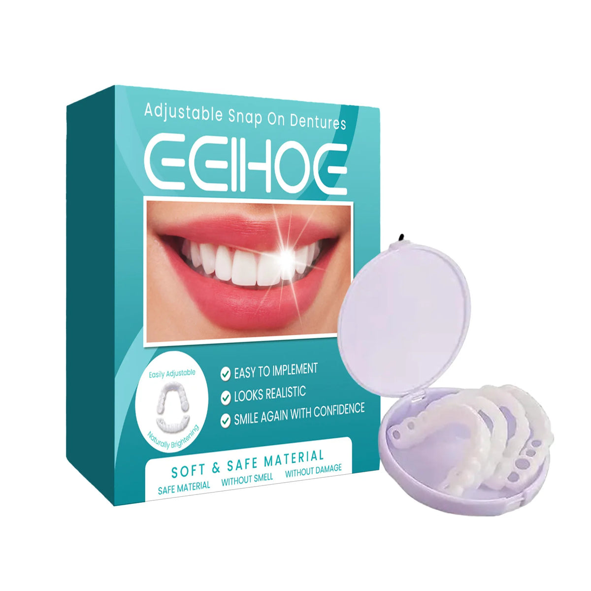 Snap-On Teeth Veneers – Temporary Whitening Tooth Cover Snap-On Dental Veneers Qst