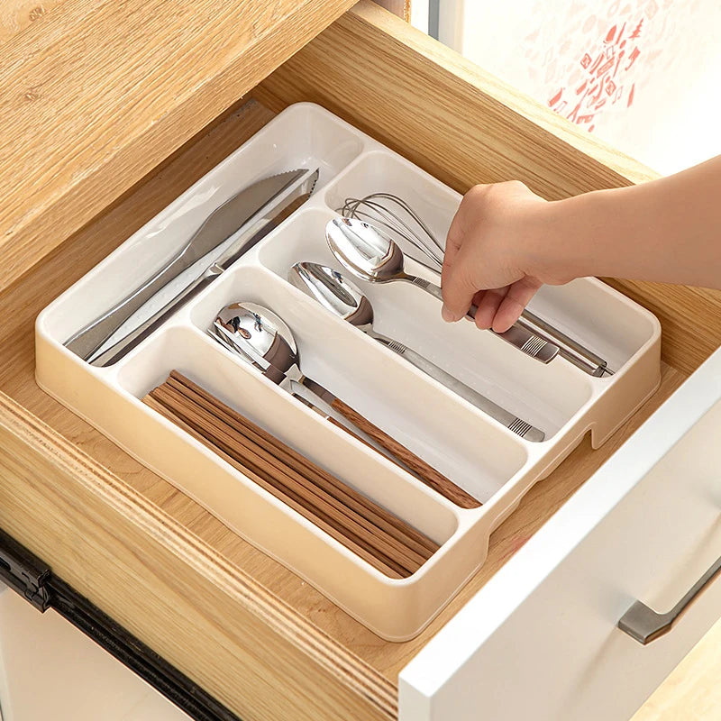 4/5 Compartment Cutlery Drawer Organizer Tray – Easy Clean Drawer Organizer Tray Qst