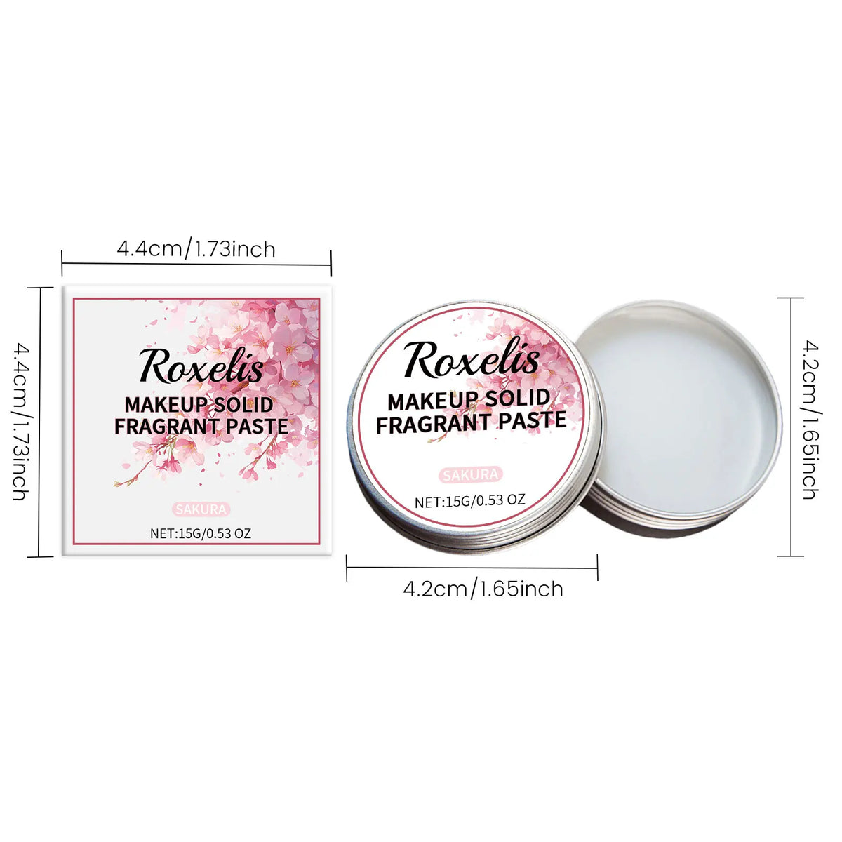 ROXELIS Sakura Solid Perfume Balm – Travel Fragrance for Women Solid Perfume Balm Qst 15g