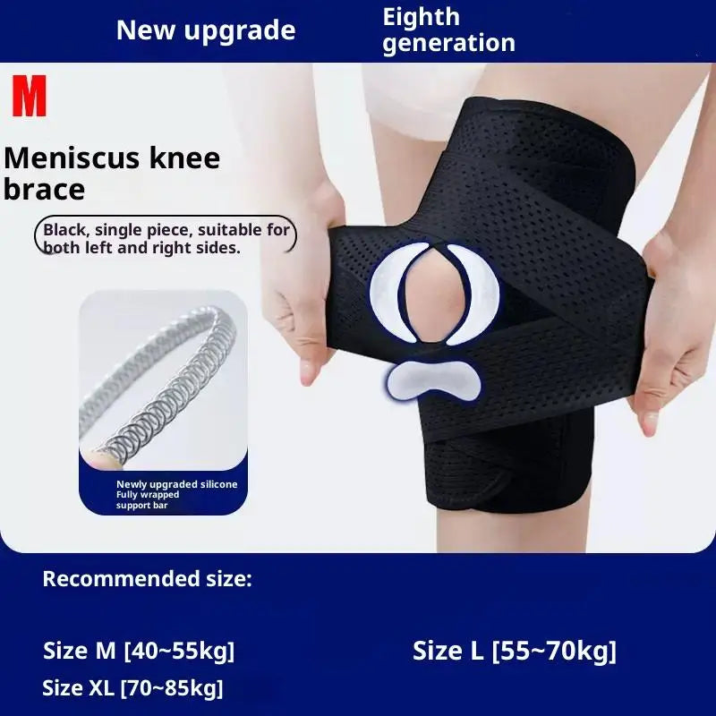 Knee Compression Brace – Side Stabilizers & Open Patella Knee Compression Brace Qst M Black