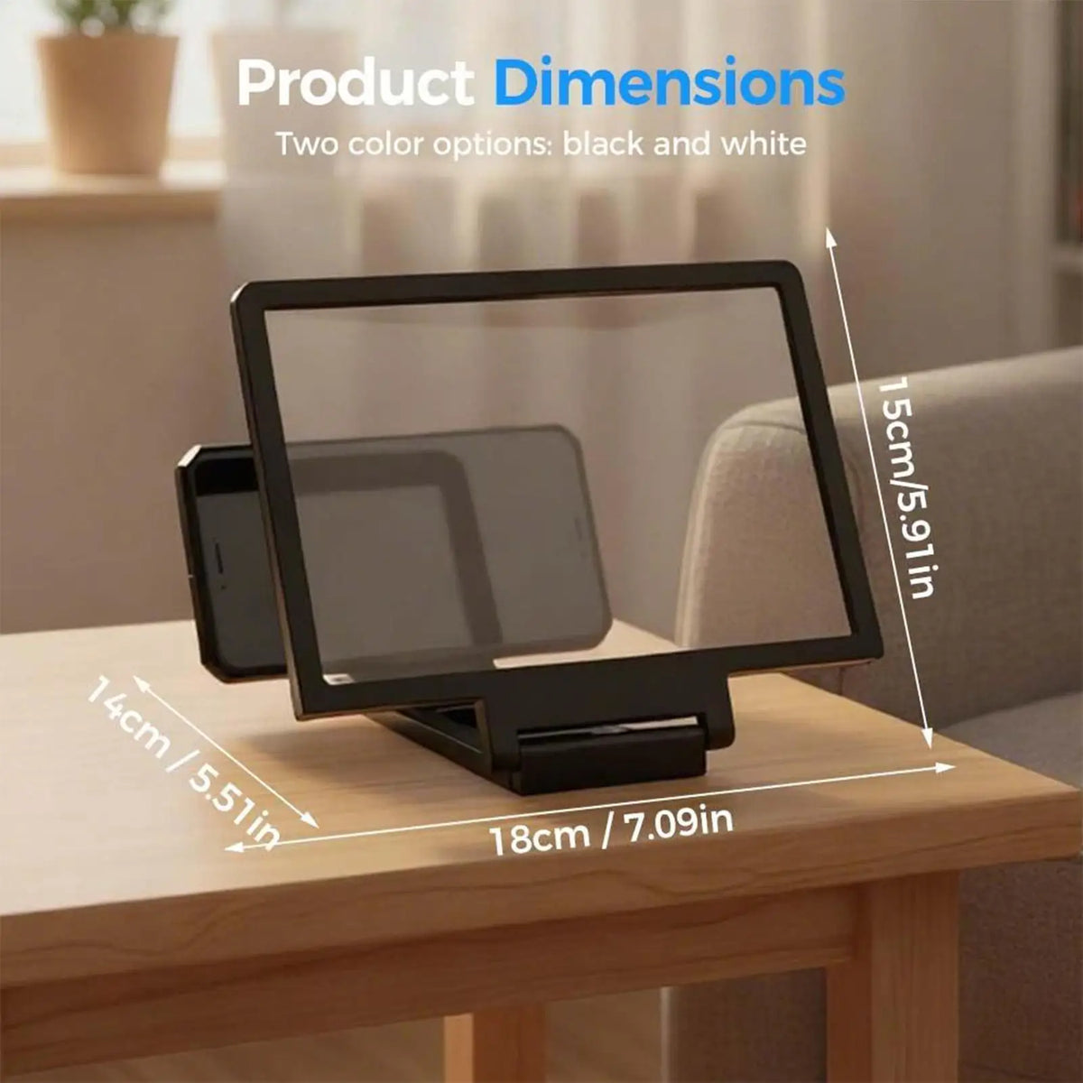 Portable HD Phone Screen Magnifier – 14" Foldable Stand Phone Screen Magnifier Qme