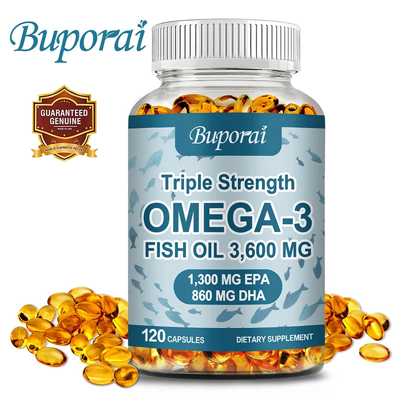 Coolkin Omega-3 Fish Oil 3600mg EPA DHA – 30/60/120 Capsules Omega-3 Supplement Qst