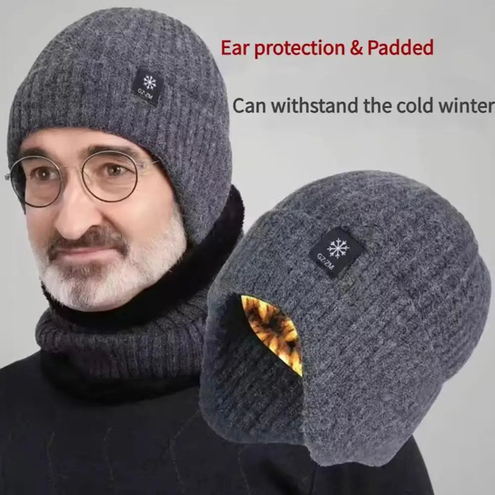 Fleece Lined Beanie Hat with Earflap – Winter Knit Cap Winter Beanie Hat Qme