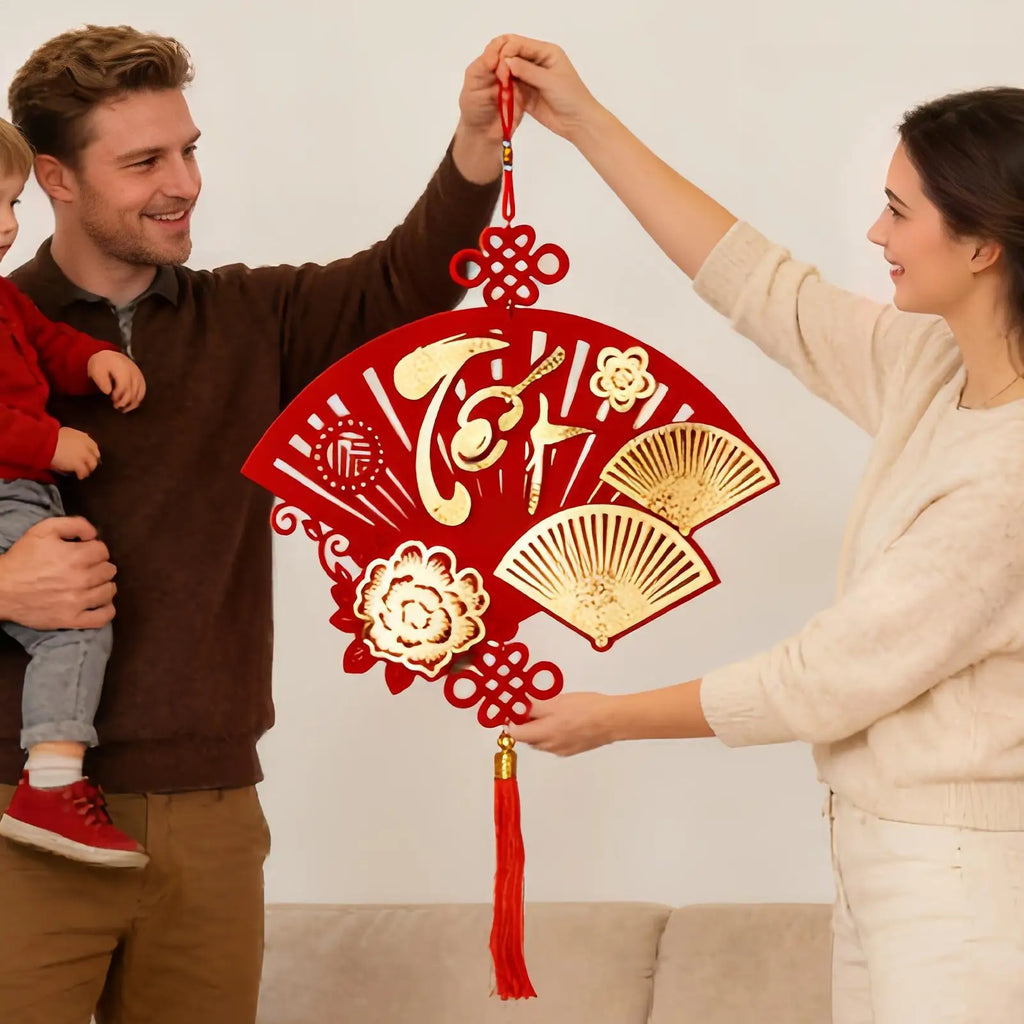 Chinese New Year 2026 Flocking Tree Decoration – Lunar Festive Festive Tree Decoration Qme