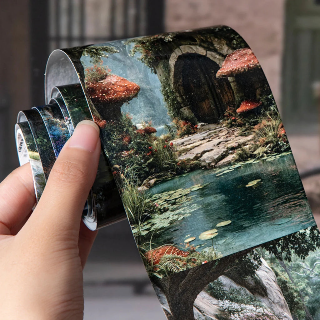 Countryside Landscape Large-Format Washi Tape | Decorative Roll Decorative Washi Tape Qme