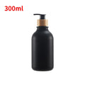 Wood Pump Soap Dispenser Bottle – Refillable Liquid Container Soap Dispenser Qme 300ml-black-woodpump