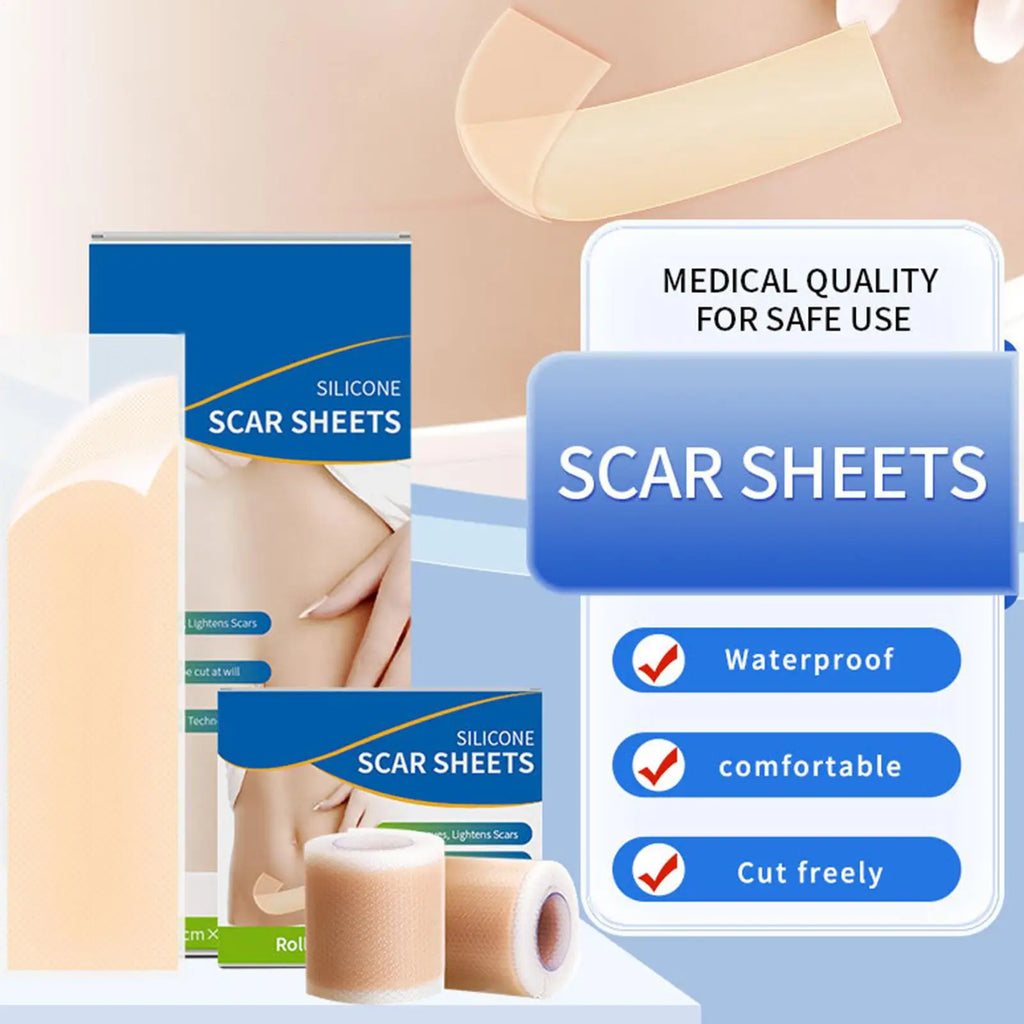 Silicone Scar Sheets Roll – Reusable Breathable Tape 4×50cm Silicone Scar Tape Qme
