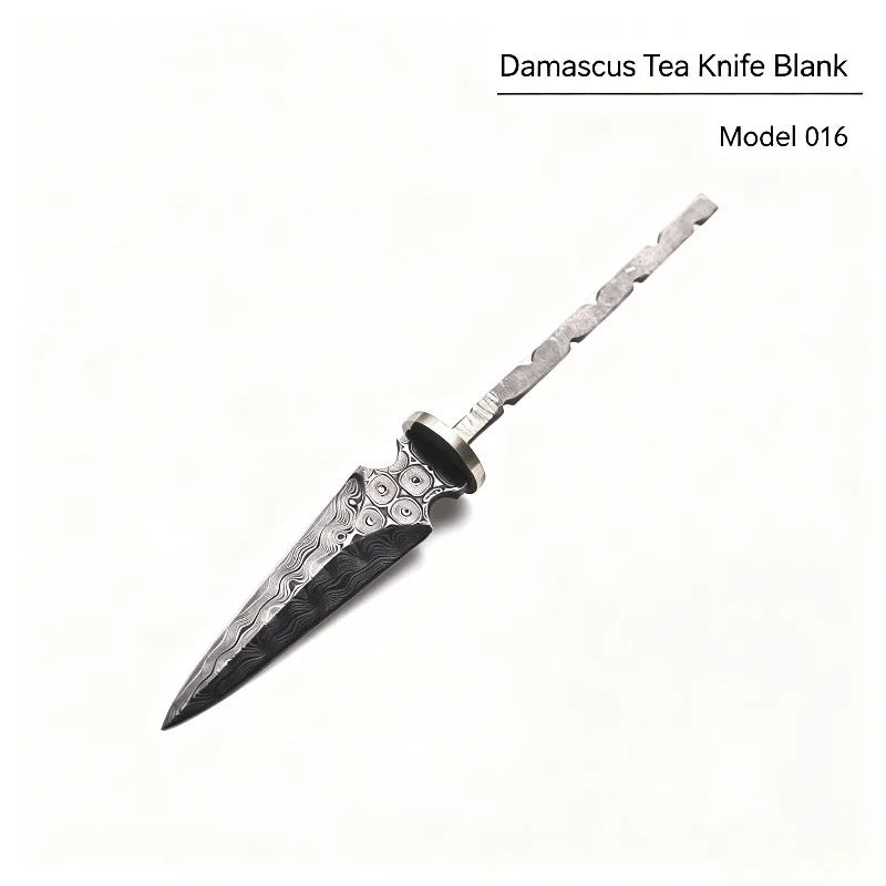 Damascus Steel Tea Knife Blank – DIY Pu-erh Tea Breaking Tool Tea Knife Blank Qst