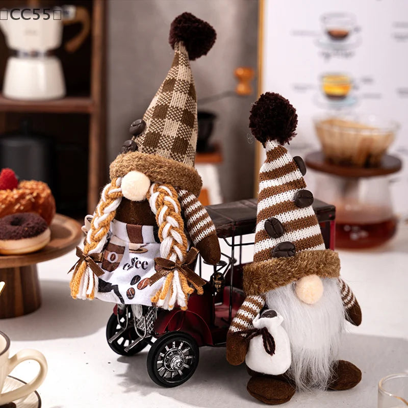 Coffee Gnome Figurine – Coffee Bar Home Decor Gift Gnome Figurine Qst