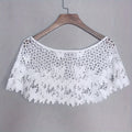 White Lace Butterfly Crochet Shawl Cropped Capelet Lace Crochet Capelet Qme White Butterfly 1pc