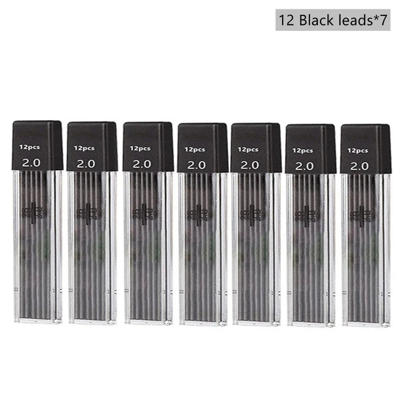 2B Mechanical Pencil 2.0mm Lead Refill – Writing & Sketching Mechanical Pencil Qme 7 box black refills