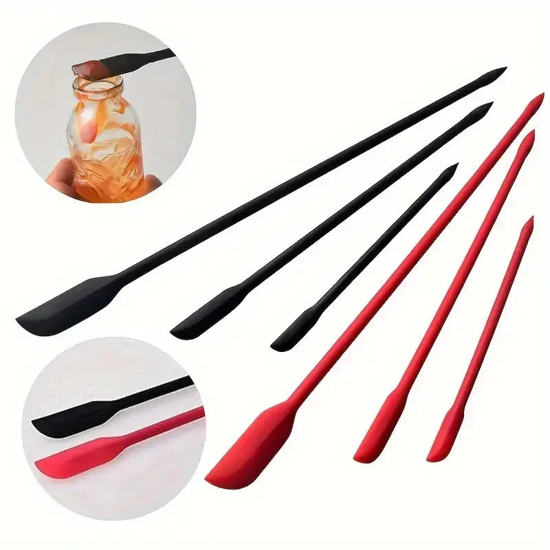 3-Piece Mini Silicone Spatula Set – Heat Resistant, Jar & Baking Silicone Spatula Set Qme