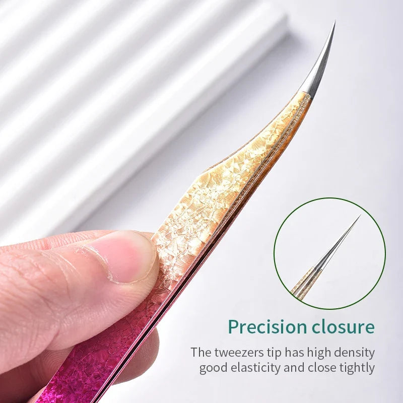 Ice Flower Anti-Static 3D Eyelash Tweezers | Lash Extensions Eyelash Tweezers Qme