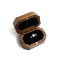 Vintage Walnut Wood Ring Box – Wedding & Proposal Gift Wood Ring Box Qst A