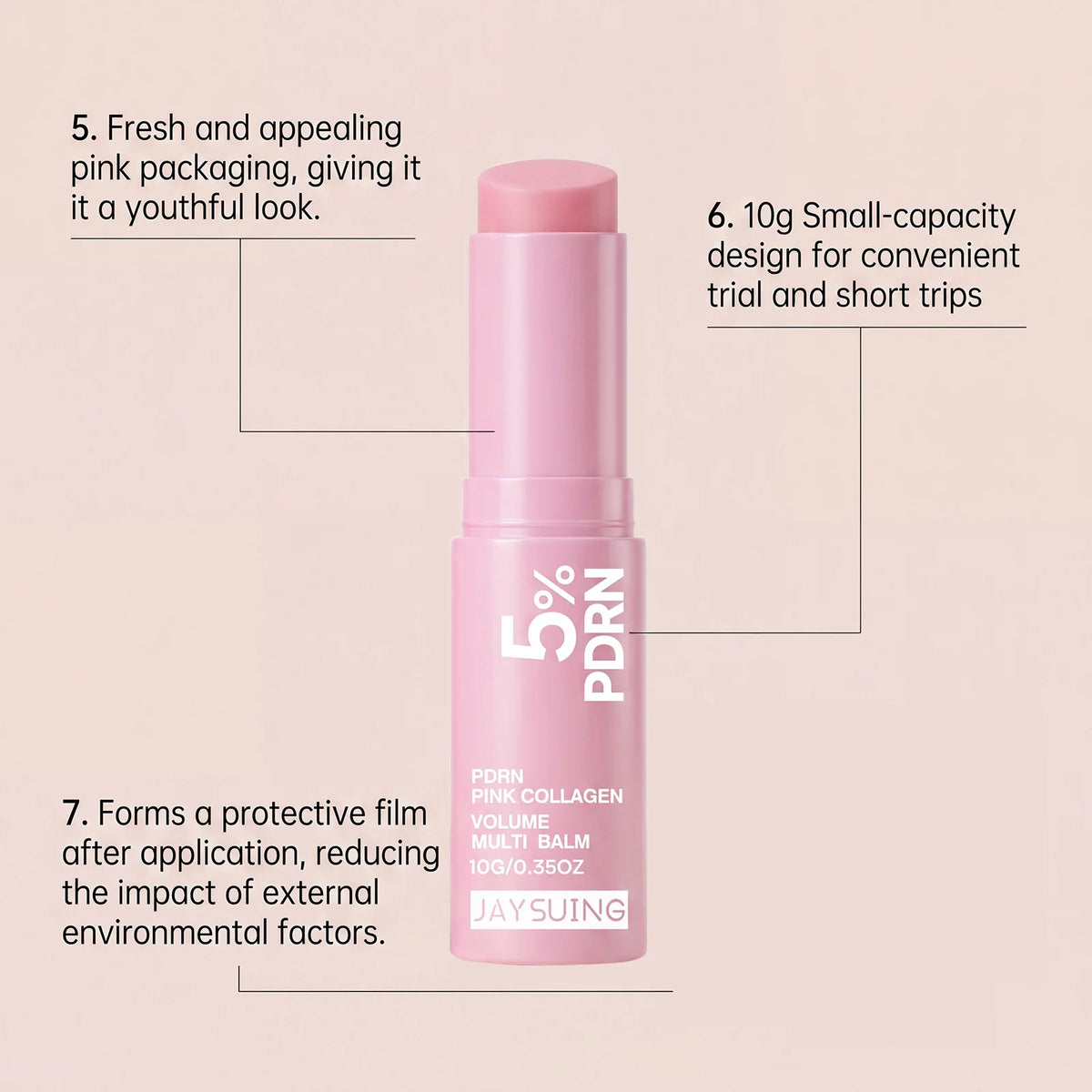 PDRN Pink Collagen Moisturizing Balm Stick for Face & Lips Moisturizing Balm Stick Qst