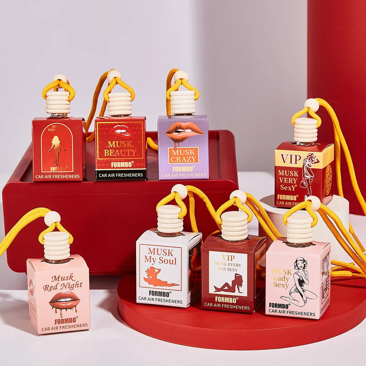 Car Hanging Perfume Diffuser | Lasting Air Freshener – 8 Scents Car Air Freshener Qme