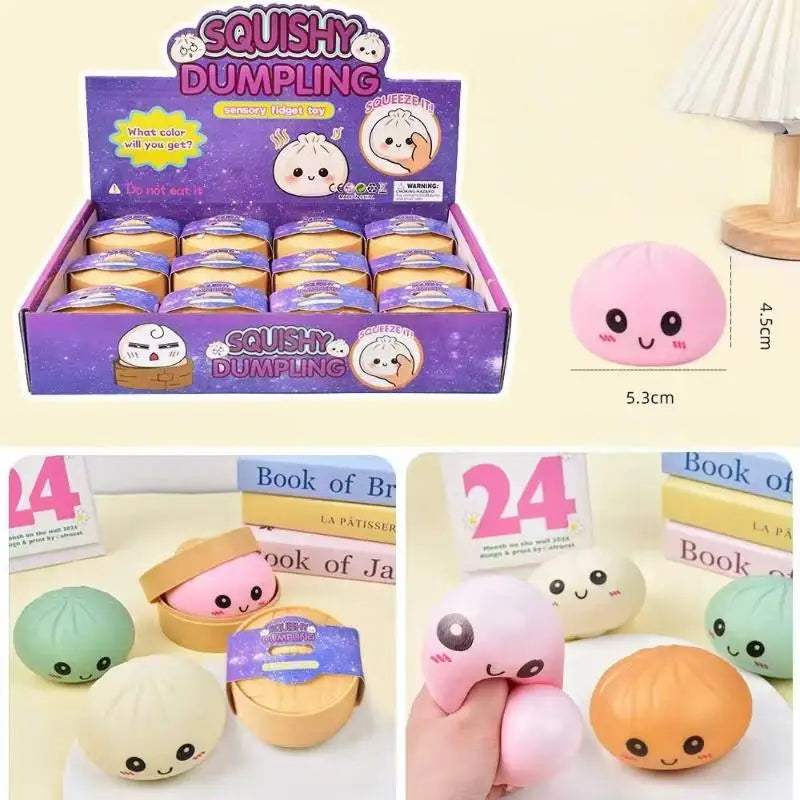 Dumpling Simulation Squishy Stress Ball – Soft Novelty Toy Novelty Squishy Toy Qme