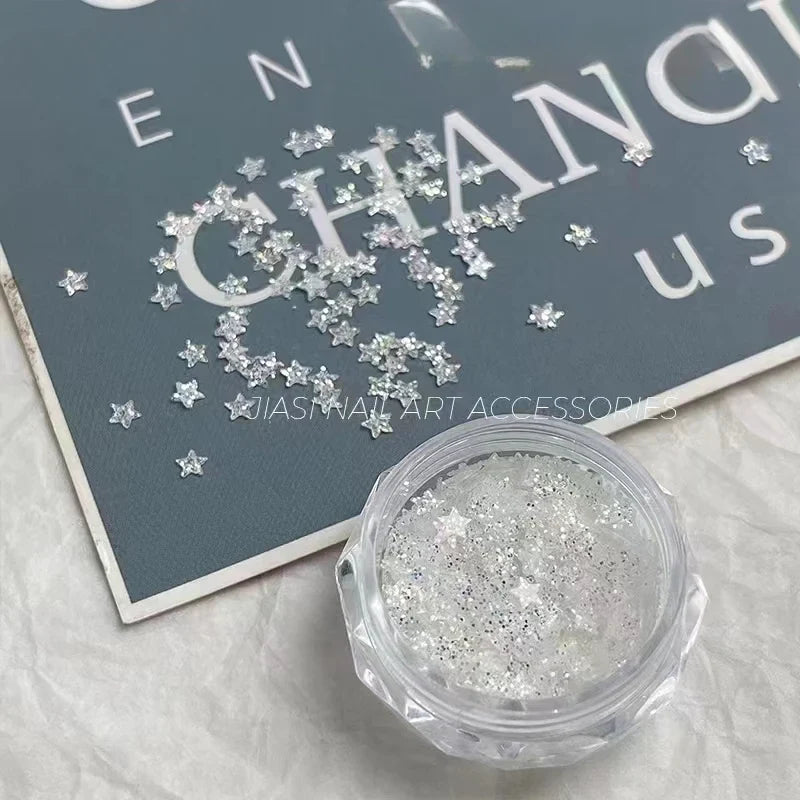 Shiny Nail Art Sequins – Stars, Butterfly & Heart Patches Nail Art Sequins Qme