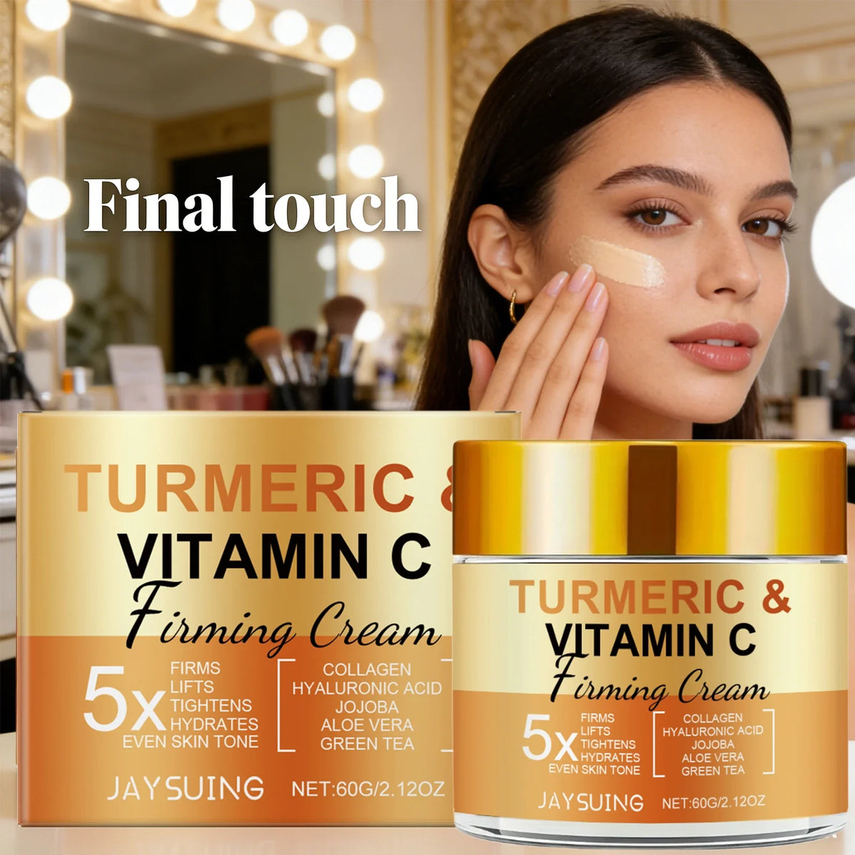 Jaysuing Turmeric Firming Face Cream – Brighten & Smooth Skin Turmeric Face Cream Qme