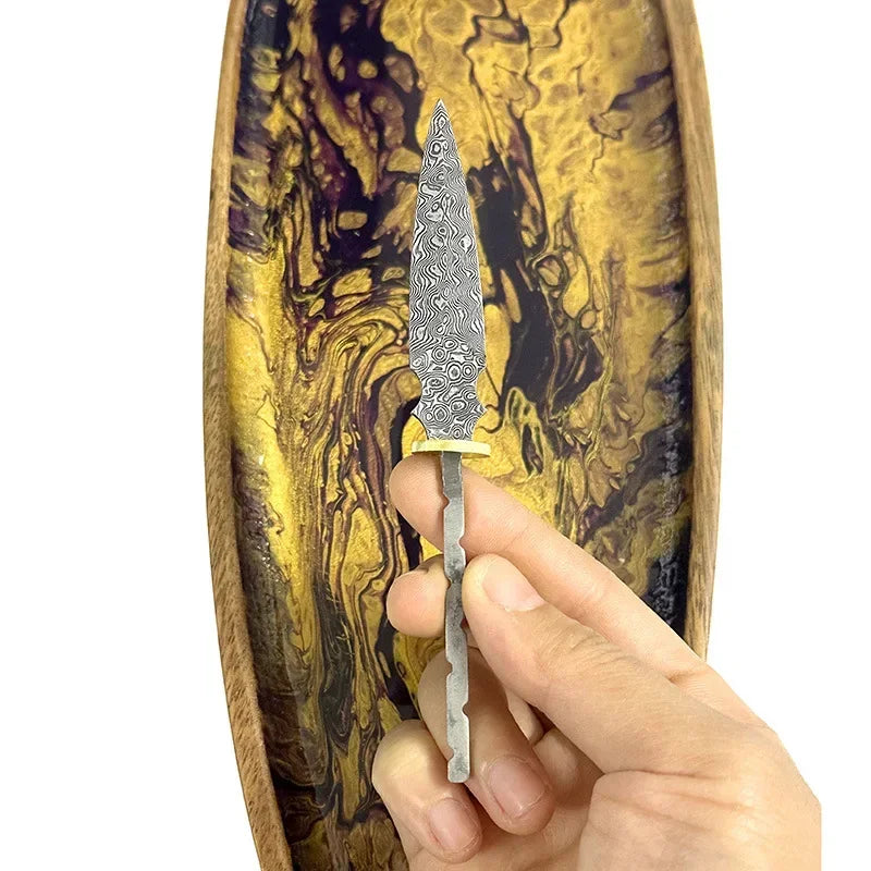 Damascus Steel Pu'er Tea Knife Blank Billet – DIY Blade Tea Knife Blade Blank Qst