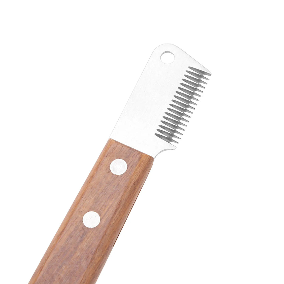 Wood Handle Dog Deshedding Comb – Stainless Steel Pet Grooming Dog Grooming Comb Qme