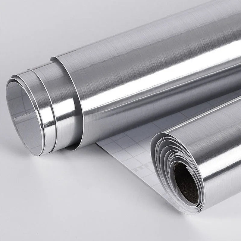 Brushed Silver Metal Contact Paper – Waterproof Self-Adhesive Self-Adhesive Wall Film Qme