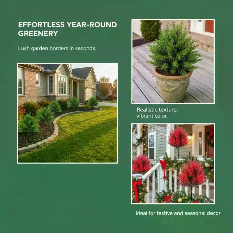 Artificial Cedar Topiary Trees | Indoor & Outdoor Christmas Decor Artificial Topiary Tree Qme