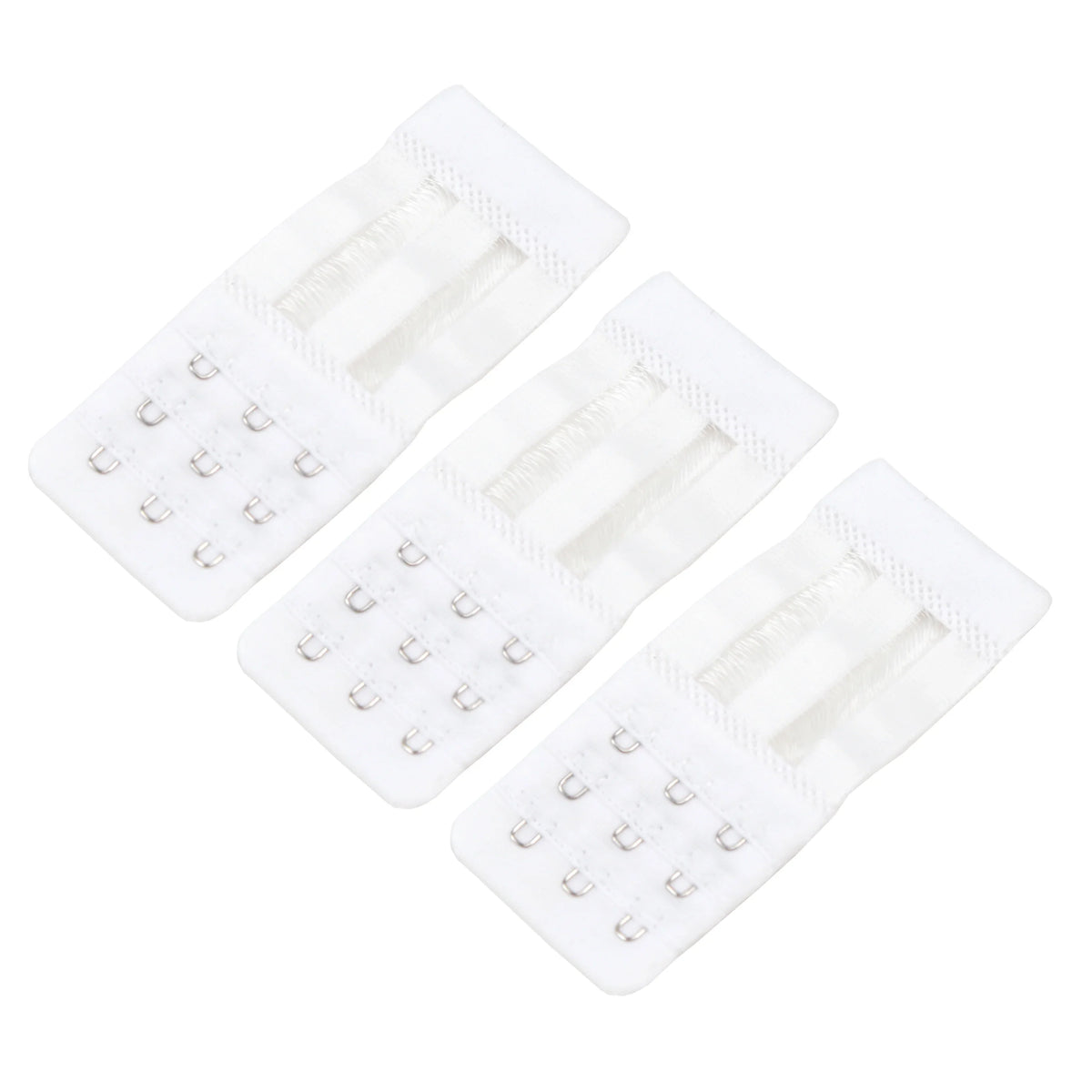 Women's 3-Hook Bra Extender Soft Nylon Strap – 4 Colors Bra Extender Qme WHITE one size