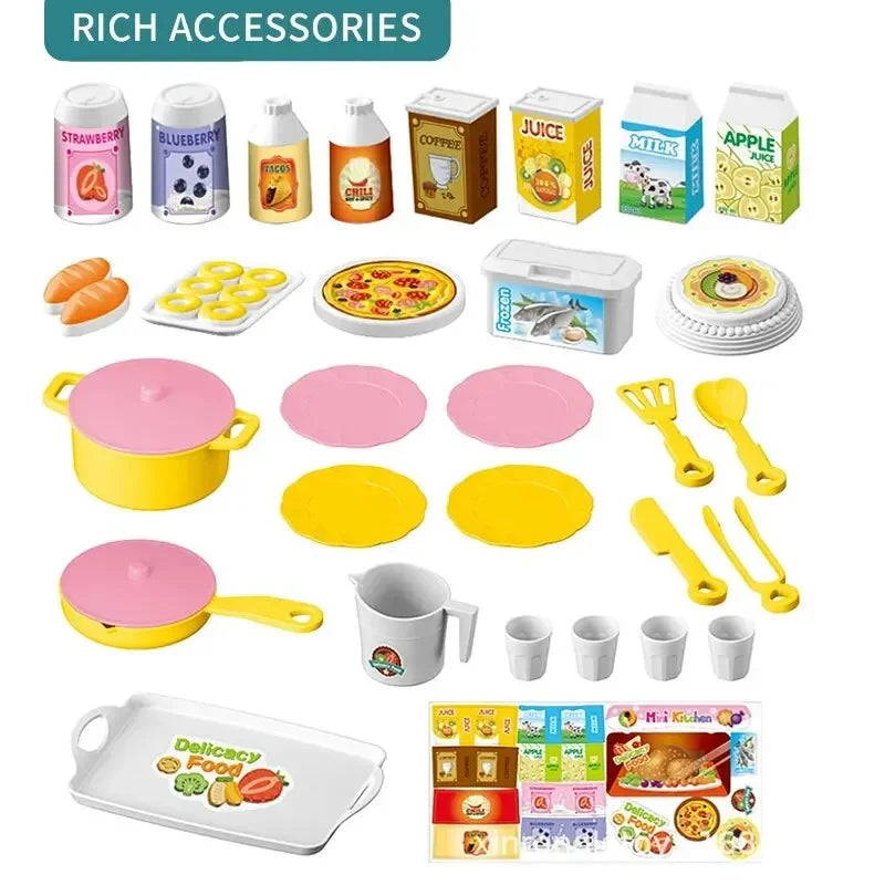 Mini Kitchen Play Set DIY Simulated Cooking Toy for Kids Kids Kitchen Play Set Qme