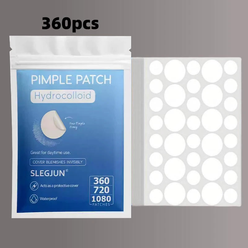 360pcs Hydrocolloid Pimple Patches – Invisible Acne Stickers Pimple Patch Qst Transparent