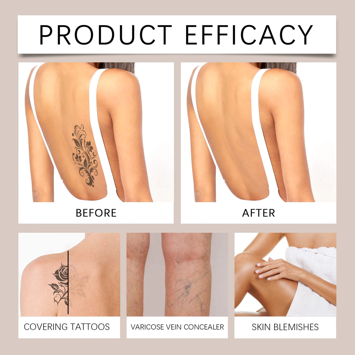 OceAura Waterproof Body Foundation – Full Coverage Leg Makeup Body Foundation Qst