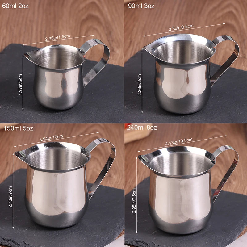 Stainless Steel Milk Frothing Pitcher 60–240ml | Creamer Cup Milk Frothing Pitcher Qst
