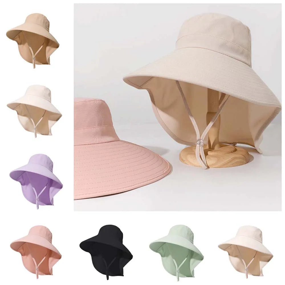 Women's Wide Brim Hiking Hat with Neck Cover | Quick Dry Wide Brim Sun Hat Qme