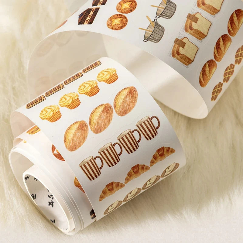 Washi Tape Set 2 Rolls – Vintage Town & Food Elements Decorative Washi Tape Qme
