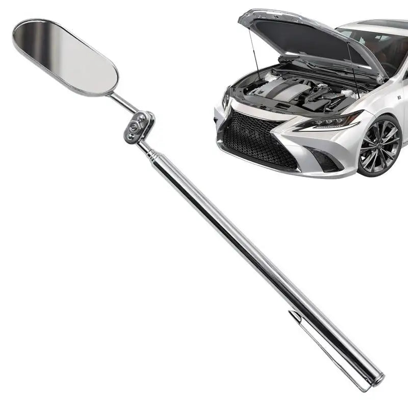 Telescopic Inspection Mirror with LED Light, 360° Rotating Inspection Mirror Qst