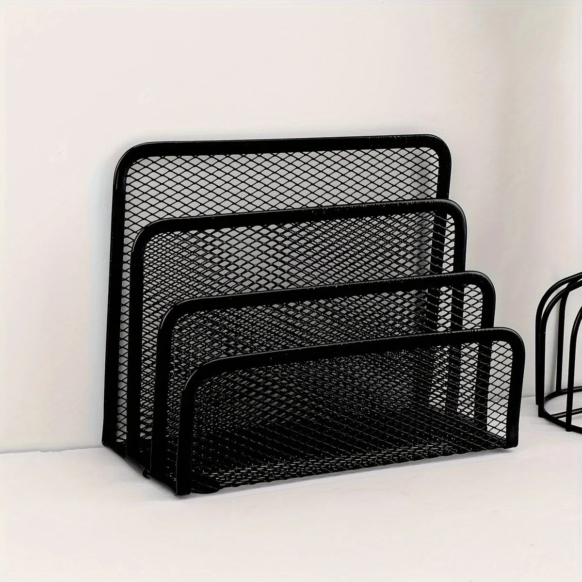 Metal Mesh Desk Organizer – Multi-Tier File & Letter Rack Desk File Organizer Qme