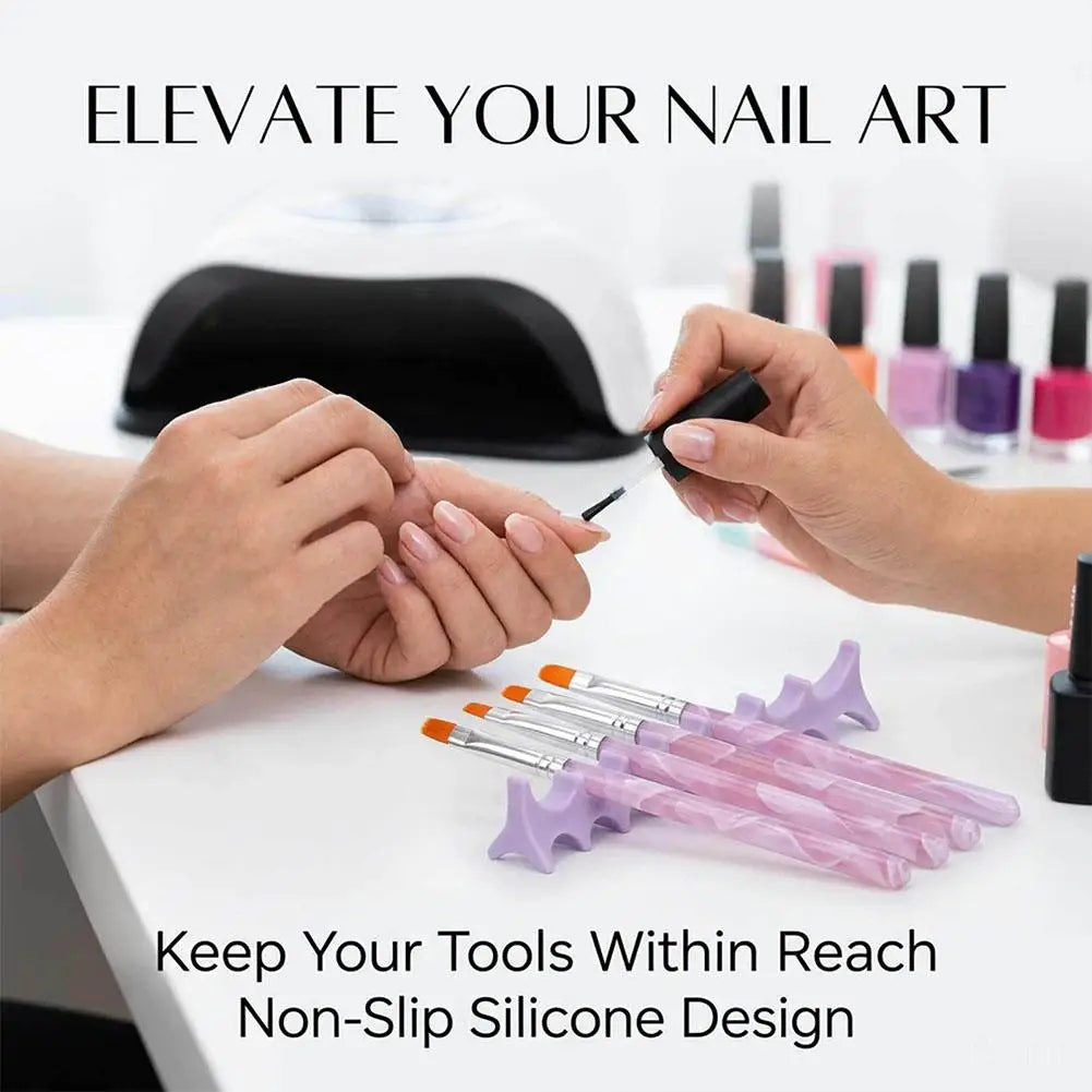 Silicone Nail Brush Holder & UV Gel Pen Display Stand Nail Brush Holder Qme