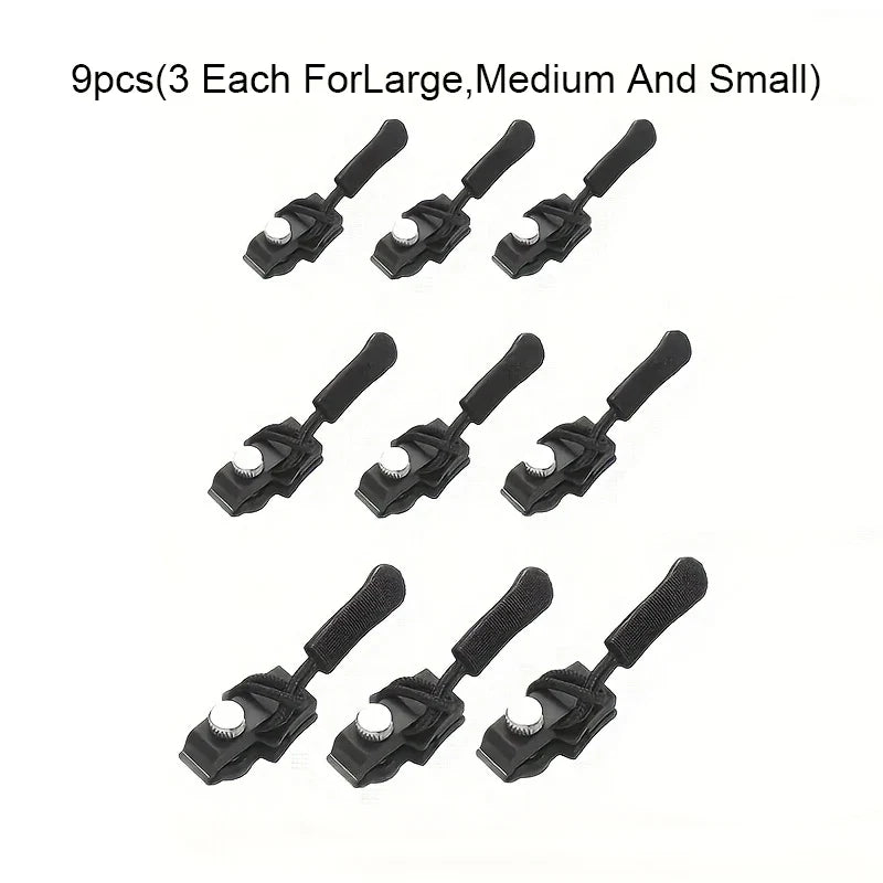 Zipper Repair Kit – 9 Pc Quick Install Replacement Zip Heads Zipper Repair Kit Qme 9pcs Mixed size