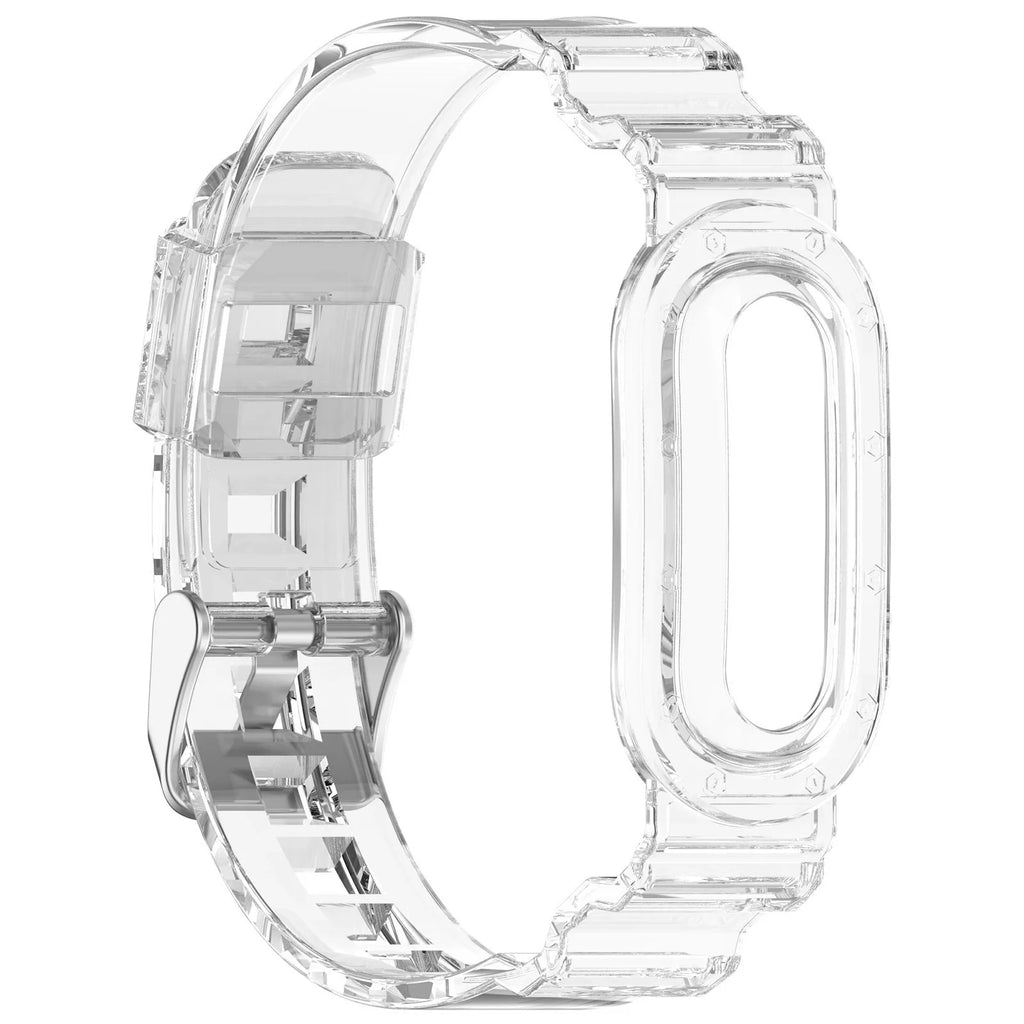 TPU Transparent Adjustable Band for Google Fitbit | 6 Colors Fitness Watch Band Qme WHITE