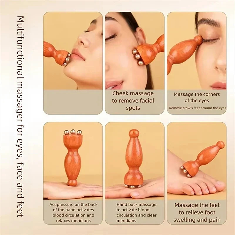 Lotus Seedpod Rosewood Alloy Facial Massage Tool Facial Massage Tool Qme