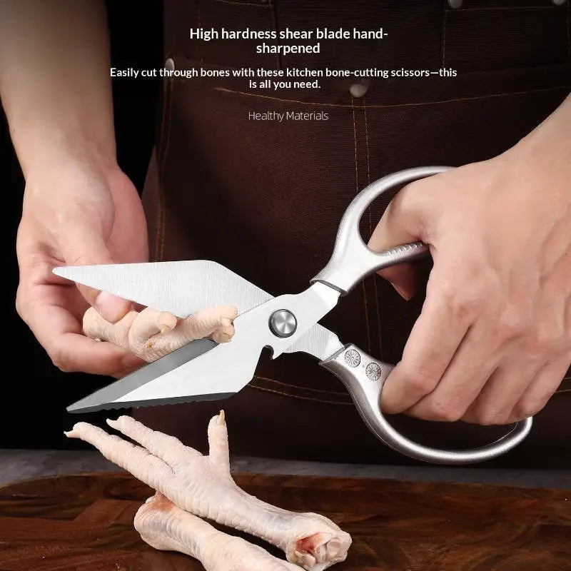 Heavy Duty Kitchen Scissors – Stainless Steel Nonslip Handle Kitchen Scissors Qme