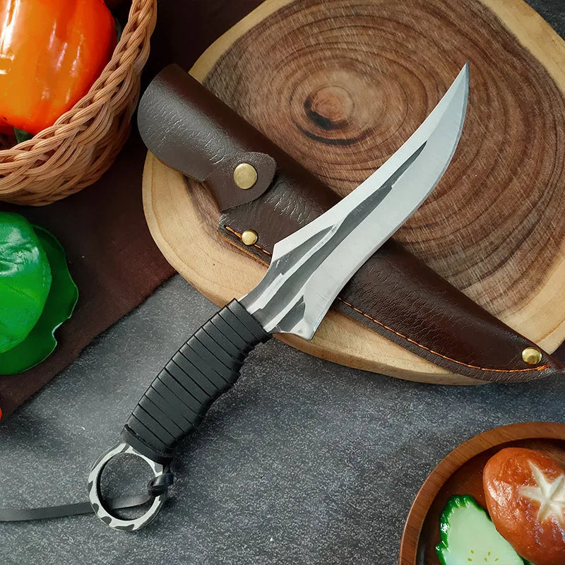 Hand-Forged Full Tang Meat Cleaver & Boning Knife – InLeung Kitchen Cleaver Knife Qst