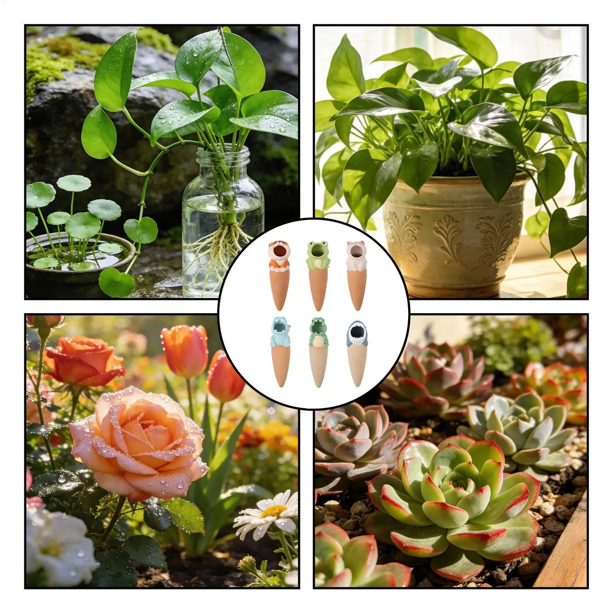 6-Pack Terracotta Self-Watering Plant Globes | Auto Slow Release Self-Watering Globe Qme
