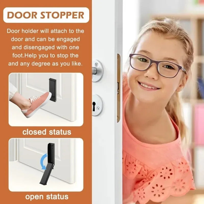 Heavy Duty Metal Door Stopper – Windproof Rubber Base Door Stopper Qme