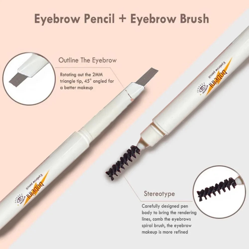 Qme Double-Ended Waterproof Eyebrow Pencil | 4 Shades Eyebrow Pencil Qme