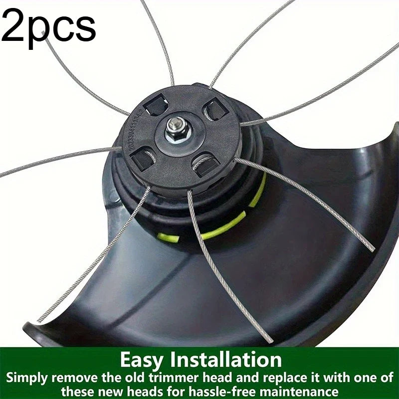Universal 8-Line Steel Wire String Trimmer Replacement Head Trimmer Replacement Head Qme 2pcs